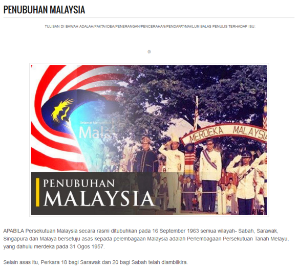 Tarikh penubuhan malaysia